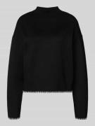 Jake*s Collection Strickpullover aus Viskose-Mix mit Stehkragen in Bla...