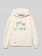 Lacoste Regular Fit Hoodie aus Baumwoll-Mix in Ecru, Größe 164