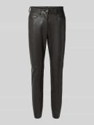 MAC Slim Fit Stoffhose in Leder-Optik Modell 'Vegan' in Dunkelbraun, G...