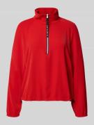 Marc Cain Langarmbluse mit Troyer-Kragen in Rot, Größe 36