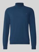 Lerros Rollkragenpullover mit Label-Stitching in Royal, Größe M