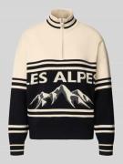 Jake*s Casual Strickpullover aus Viskose-Mix mit Stehkragen und Reißve...