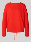 Jake*s Casual Longsleeve mit Rundhalsausschnitt in Kirsche, Größe L