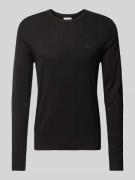 Lindbergh Strickpullover mit gerippten Abschlüssen in Black, Größe XXL