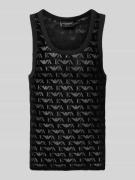 Emporio Armani Tanktop mit Logo-Muster in Black, Größe L