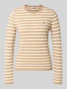 Tommy Hilfiger Slim Fit Strickpullover aus reiner Wolle in Camel, Größ...