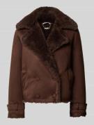 Liu Jo White Jacke mit Reverskragen und Ärmelriegeln in Schoko, Größe ...