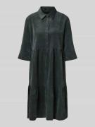 OPUS Knielanges Kleid aus Cord Modell 'Wispa' in Petrol, Größe 34