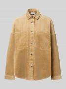 Jake*s Casual Regular Fit Hemdbluse in Cord-Optik in Sand, Größe M