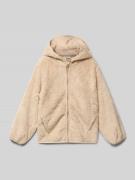 s.Oliver RED LABEL Regular Fit Jacke aus Teddyfell mit Kapuze in Camel...