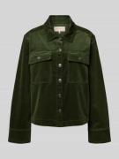 FREE/QUENT Jacke mit Knopfleiste Modell 'Cordy' in Khaki, Größe L