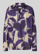 0039 Italy Langarmbluse mit V-Ausschnitt Modell 'DERRY' in Violett, Gr...