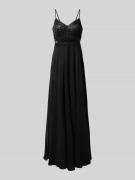 V.M. Abendkleid mit Paillettenbesatz in Black, Größe 38