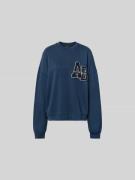 Anine Bing Oversized Sweatshirt mit Logo-Patch in Dunkelblau, Größe S