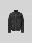 Anine Bing Oversized Jeansbluse aus reiner Baumwolle in Black, Größe S