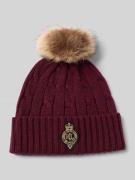 Lauren Ralph Lauren Strickmütze mit Woll-Anteil in Bordeaux, Größe 1