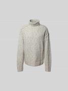 WON HUNDRED Oversized Rollkragenpullover aus Lanawoll-Mix in Hellgrau,...