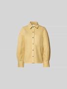 Victoria Beckham Regular Fit Hemdbluse aus reiner Baumwolle in Hellgel...