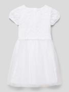 s.Oliver RED LABEL Kleid mit Spitzenbesatz in Weiss, Größe 140