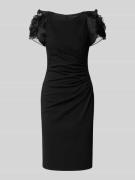 Vera Mont Knielanges Cocktailkleid mit Raffungen in Black, Größe 44