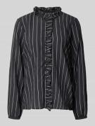 MOS MOSH Bluse aus Viskose-Mix mit Rüschen Modell 'Billy' in Dunkelgra...