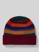 PAUL SMITH Beanie mit Label-Detail in Dunkelrot, Größe 1