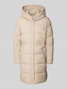 Jake*s Casual Steppmantel mit Kapuze in Stein, Größe 34