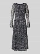 Tom Tailor Tailliertes Freizeitkleid aus Mesh in Dunkelblau, Größe 36