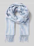 Pieces Schal mit Allover-Muster Modell 'ELIN' in Hellblau, Größe 1