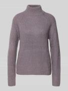 Jake*s Collection Strickpullover in Ripp-Optik mit Stehkragen in Laven...