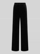 YAS High Waist Hose aus Samt Modell 'HELLA' in Metallic Black, Größe L