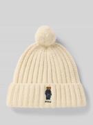 Polo Ralph Lauren Beanie aus Baumwoll-Mix in Strick-Optik in Offwhite,...