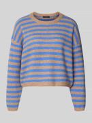 Oui Strickpullover mit überschnittenen Schultern in Camel, Größe 42