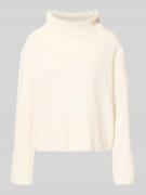 comma Loose Fit Strickpullover aus Woll-Mix mit Rollkragen in Weiss, G...