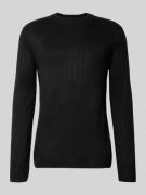 Tom Tailor Denim Regular Fit Strickpullover aus Rippstrick in Black, G...