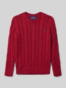 Polo Ralph Lauren Teens Strickpullover mit gerippten Abschlüssen in Du...