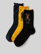 Polo Ralph Lauren Socken mit Label-Print im 3er-Pack in GELB, Größe 1