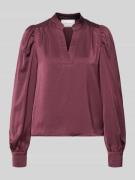 Neo Noir Blusenshirt mit V-Ausschnitt Modell 'Rosslyn' in Bordeaux, Gr...