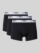 Emporio Armani Trunks im 3er-Pack mit Logo-Bund in Black, Größe L