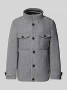 Christian Berg Men Regular Fit Jacke mit Woll-Anteil in Mittelgrau Mel...
