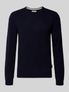 Casual Friday Strickpullover aus Woll-Mix Modell 'KARL' in Marine, Grö...