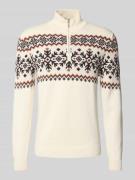 MCNEAL Strickpullover mit Troyer-Kragen in Ecru, Größe L