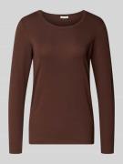 Tom Tailor Regular Fit Langarmshirt aus Baumwoll-Mix in Hazel, Größe M