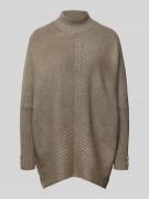 Apricot Oversized Pullover in Strick-Optik mit Stehkragen in Khaki, Gr...