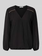 ZABAIONE Blusenshirt mit V-Ausschnitt in Black, Größe L