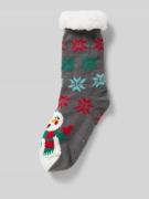 CAPELLI NEW YORK Socken mit geripptem Abschluss in Hellgrau, Größe M/L