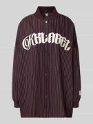 Karo Kauer Oversized Hemdjacke mit Label-Stitching in Pflaume, Größe M...