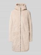 camel active Mantel aus Teddyfell mit Kapuze und Zweiwege-Reißverschlu...