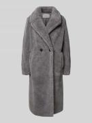 comma Mantel aus Teddyfell mit Reverskragen in Rauchblau, Größe L