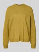 Mango Loose Fit Strickpullover mit Woll-Anteil in Oliv, Größe L